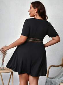 SHEIN VCAY Đầm Plus Size - màu đen - Xem 2