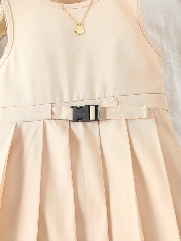 SHEIN Kids EVRYDAY New Summer Young Girls' Vest Dress Preppy Style