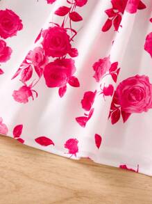 SHEIN Đầm Gái Bất đối xứng Xù Hoa Dễ thương - Nhiều màu - Xem 5