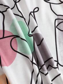 SHEIN EZwear 抽象人物圖案T恤 - 彩色 - 查看 6