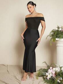 SHEIN SXY 素色魚尾短裙 - 黑色 - 查看 5