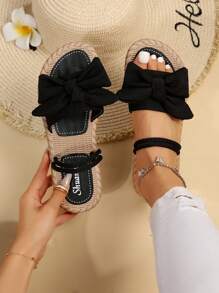 Giày sandal đế bệt thời trang phù hợp cho nữ - màu đen - Xem 1