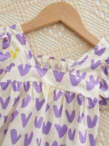 Peninsula Baby Baby Girls' Printed Bodysuit With Short Sleeves, Casual Style For Summer - Apricot - View 7