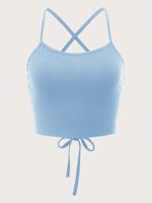 SHEIN ICON Top de tirantes unicolor de espalda con cordón