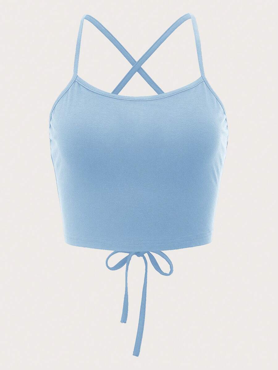 SHEIN ICON Top de tirantes unicolor de espalda con cordón