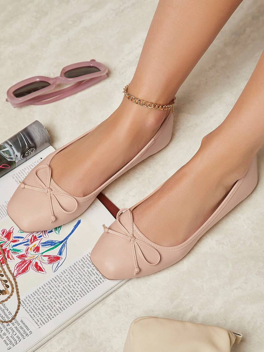 SHUZIA Femmes Élégantes Ballerines à Bout Rond en PU, Nouveaux Cadeaux pour l'Année Nouvelle, la Saint-Valentin et l'Été