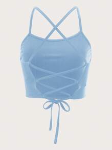 SHEIN ICON Top de tirantes unicolor de espalda con cordón