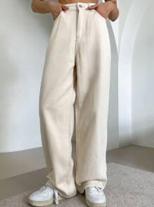 DAZY Solid Straight Leg Jeans