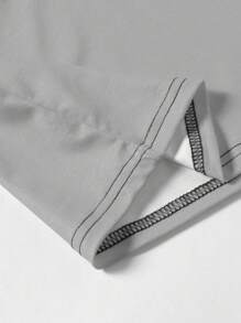 Manfinity Homme Hombres Camiseta con estampado de letra & Shorts con cordón en la cintura - Multicolor - Ver 5