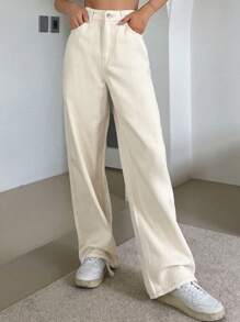 DAZY Solid Straight Leg Jeans