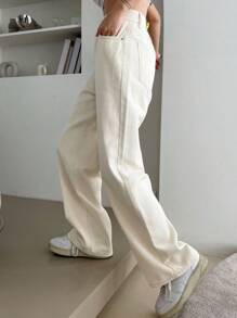 DAZY Solid Straight Leg Jeans