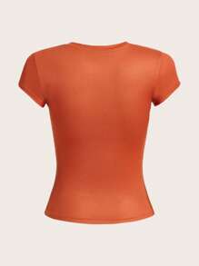 SHEIN ICON Body Heat Map Print Tee - Orange - View 2