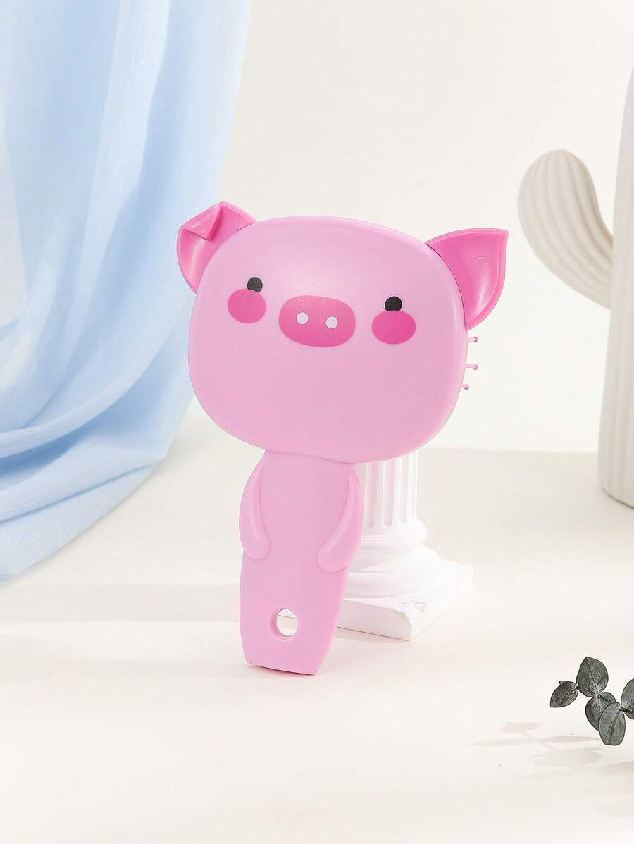 氣墊梳卡通三維造型按摩梳可愛風格適用於所有髮質 - 粉色 - 查看 1