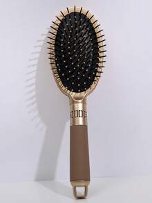 便攜軟墊頭髮塑膠雙色防止頭髮毛糙髮刷適合所有髮質