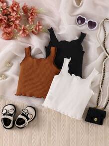 Tops em bé Xù nhỏ Gân đan màu trơn - Nhiều màu - Xem 2