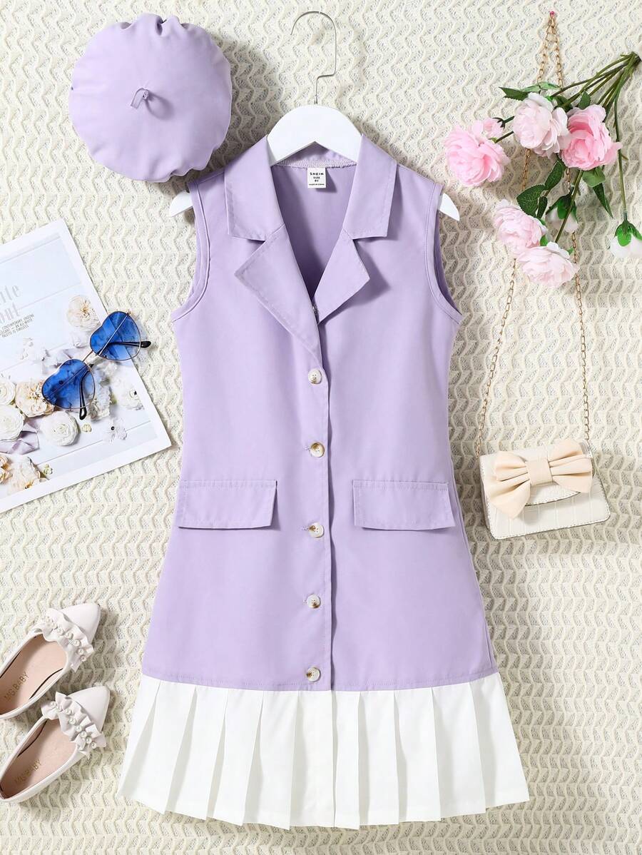 Đầm Gái - Màu tím  Violet - Xem 1