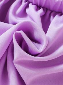 SHEIN 嬰兒貼布細節荷葉邊背帶裙 - 紫色 - 查看 8