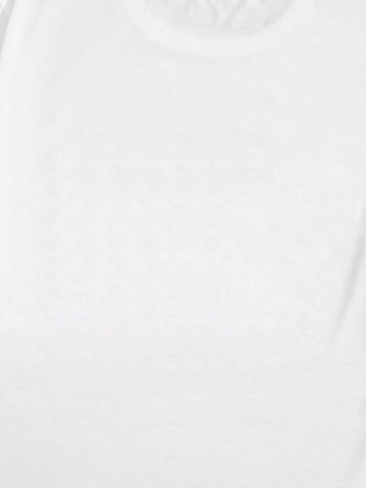 ROMWE MEN Goth Hombres Camiseta con estampado de cráneo y letra - Blanco - Añade 6