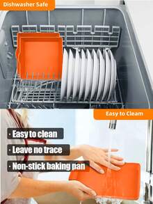 1 pieza cuadrado Bandeja de hornear Pergamino de freidora de aire - Naranja - Ver 3