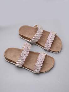 兒童時尚平底拖鞋