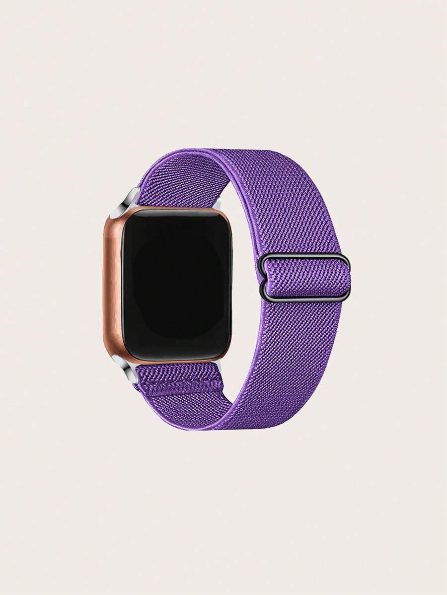 Solid Adjustable Watchband Compatible With Apple Watch - Purple - View 1