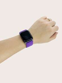 Solid Adjustable Watchband Compatible With Apple Watch - Purple - View 3