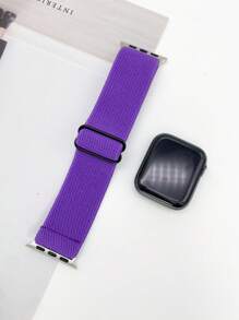 Solid Adjustable Watchband Compatible With Apple Watch - Purple - View 5