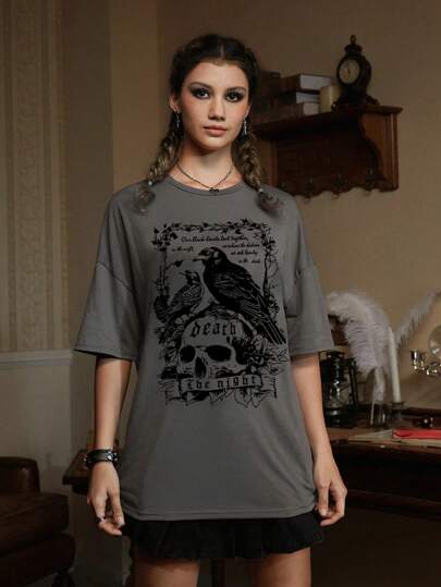Academia Bird & Skull Graphic Tee