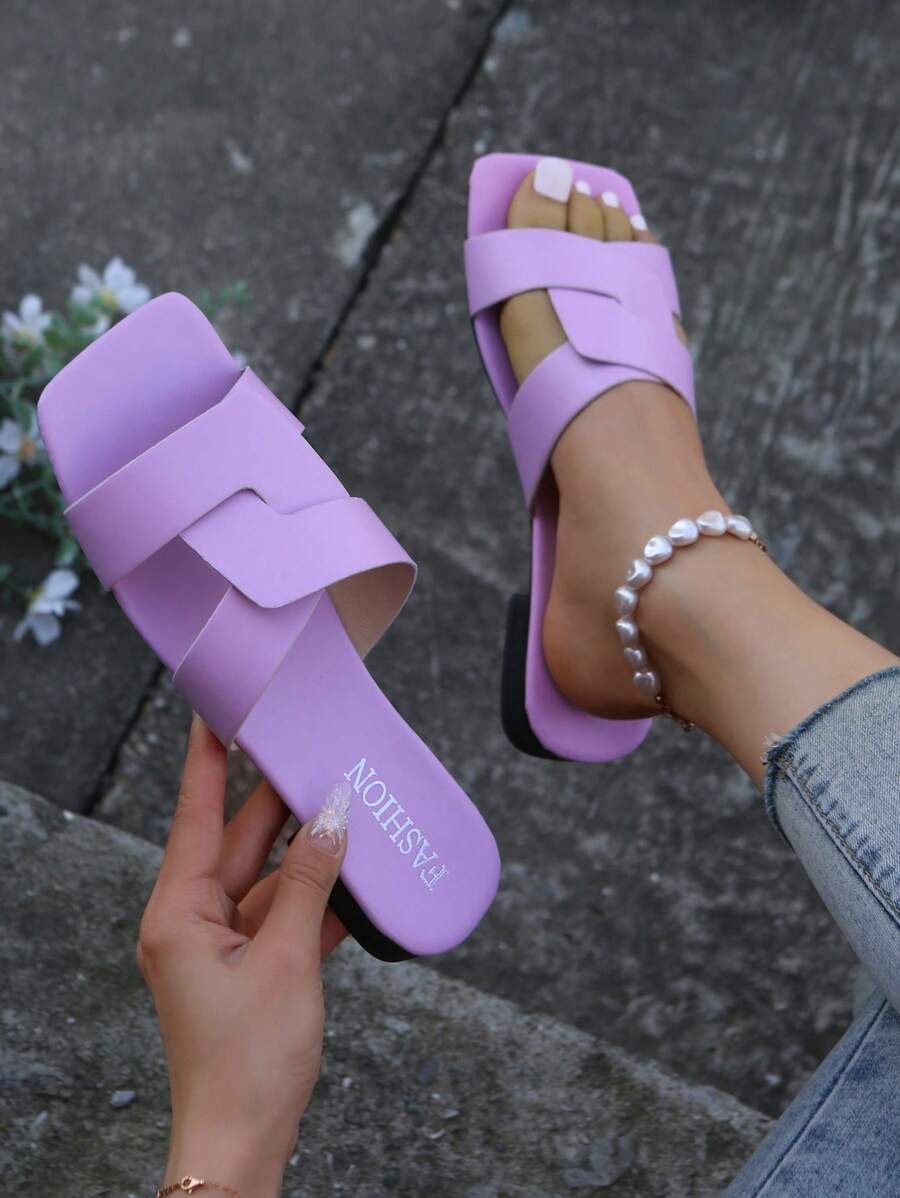 Dép Nữ Xoắn Trang Trí, Dép Thời Trang - Màu Lilac Tím - Xem 1