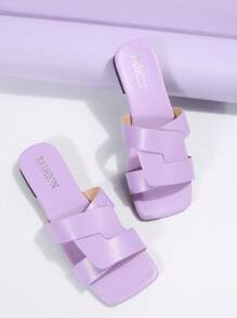Dép Nữ Xoắn Trang Trí, Dép Thời Trang - Màu Lilac Tím - Xem 4