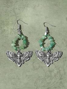 ROMWE Fairycore 1對波西米亞鐵合金蝴蝶裝飾耳墜適合女士日常裝飾 - 綠色 - 查看 5