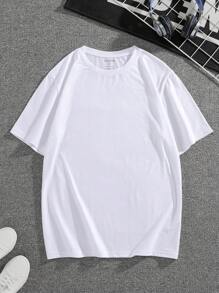 男士表情和標語圖案T恤 - 白色 - 查看 2