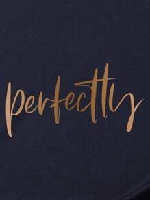 大碼字母圖案T恤 - 藏蓝色 - 查看 3