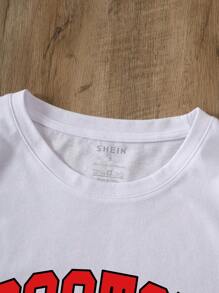 INAWLY Áo thun họa tiết chữ cái - trắng - Xem 3