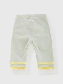 Peninsula Baby Quần legging phong cách giản dị cho bé gái với trang trí nơ thắt - màu xanh lá - Xem 2