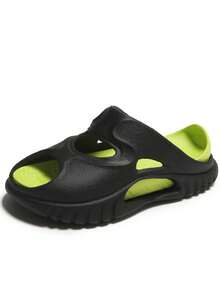 Niños Zapatillas de color combinado desmontable - Negro - Ver 1