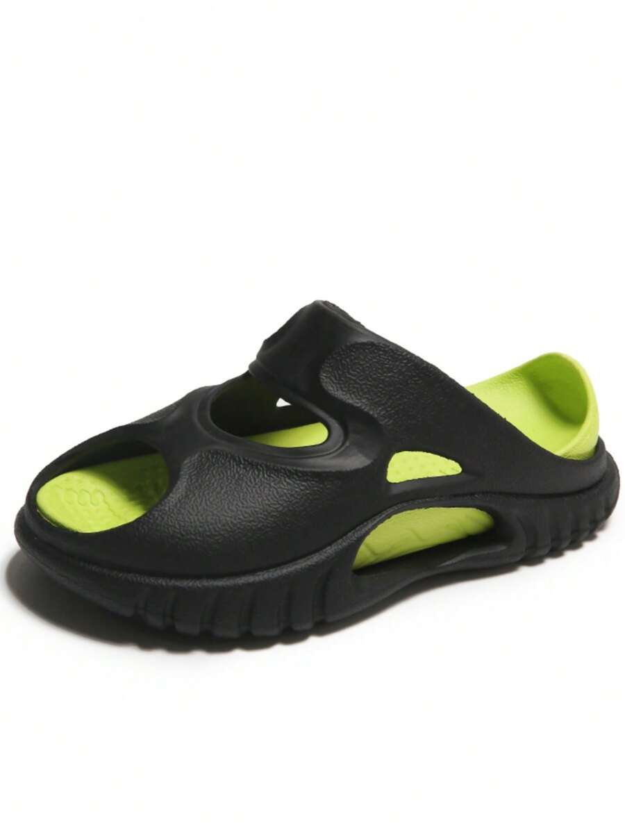 Niños Zapatillas de color combinado desmontable - Negro - Ver 1