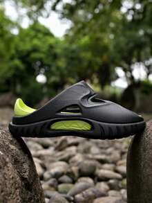 Niños Zapatillas de color combinado desmontable - Negro - Ver 2