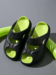 Niños Zapatillas de color combinado desmontable - Negro - Ver 5