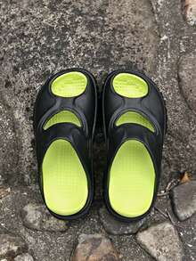 Niños Zapatillas de color combinado desmontable - Negro - Ver 6