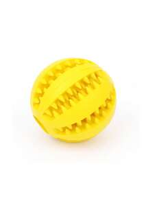 1入組素色球形設計餐飲漏食玩具適用於狗狗適用於磨牙 - 黃色 - 查看 2