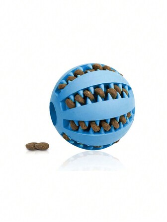 1入組素色球形設計餐飲漏食玩具適用於狗狗適用於磨牙