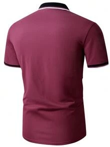 Manfinity Homme Men Bird Print Contrast Trim Polo Shirt - Violet Purple - View 2