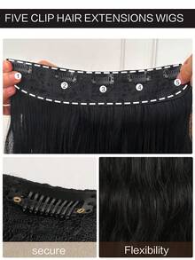 Long Body Wave Synthetic Hair Extension - Black - View 4