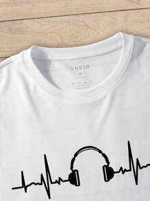 Nam In tai nghe Áo thun - trắng - Xem 4