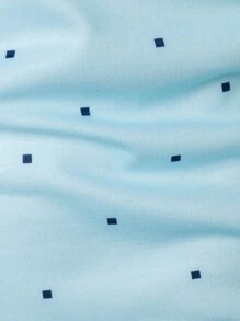 Manfinity Homme 男士滿版印花POLO衫 - 淺藍色 - 查看 5