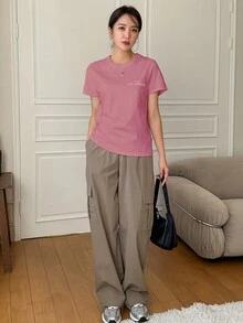 DAZY Slogan Graphic Tee - Hot Pink - View 4