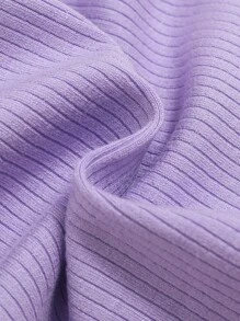 SHEIN 小女童花卉圖案補丁貼肩上打結吊帶上衣