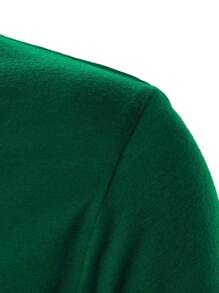 Manfinity Homme Áo thun có cổ Nam Tương phản ràng buộc Nút phía trước màu trơn Giải trí - màu xanh lá - Xem 5