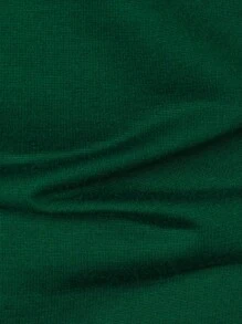 Manfinity Homme Áo thun có cổ Nam Tương phản ràng buộc Nút phía trước màu trơn Giải trí - màu xanh lá - Xem 6